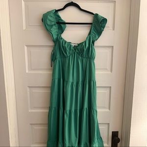 English Factory Womens Ruffle Sleeve MIDI Dress